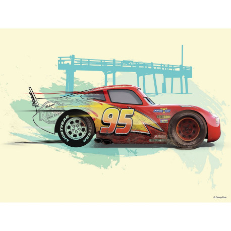 Poster d'Art Disney Cars Flash McQueen - 40 x 40 cm