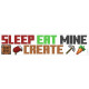 Stickers muraux repositionnables Minecraft "Manger, Dormir, Miner, Créer"