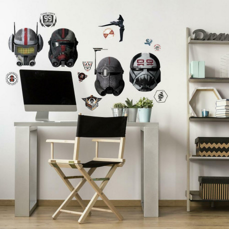 Stickers repositionnables Star Wars série Bad Batch casques