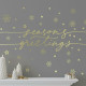 Stickers repositionnables « seasons greating et flocons de neige » couleur doré 