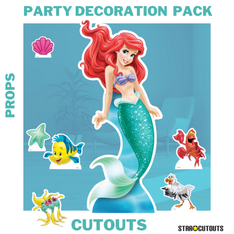 Pack décoration figurine en carton Ariel Disney Princesse H 134 CM