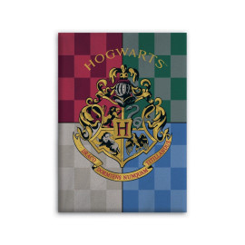 Plaid polaire Harry Potter Blason de Poudlard Hogwarts - 100x140 cm