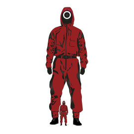 Figurine en carton Personnage avec Combinaison Rouge Squid Game - Hauteur 183 cm