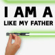 Sticker Mural Star Wars, "I'm a Jedi like my father before"