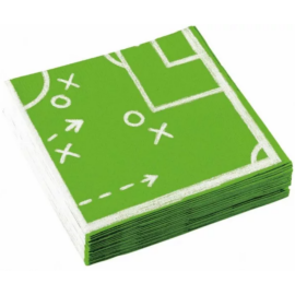 Lot de 20 Serviettes en papier écologique et compostables football- stade de foot 33cm - 33cm