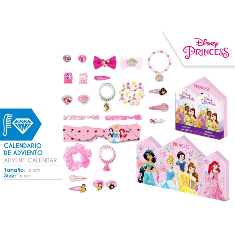 Calendrier de l'Avent avec Bijoux et Accessoires - Disney Princesses