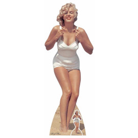 Figurine en carton Marilyn Monroe - Maillot de bain blanc 172 cm