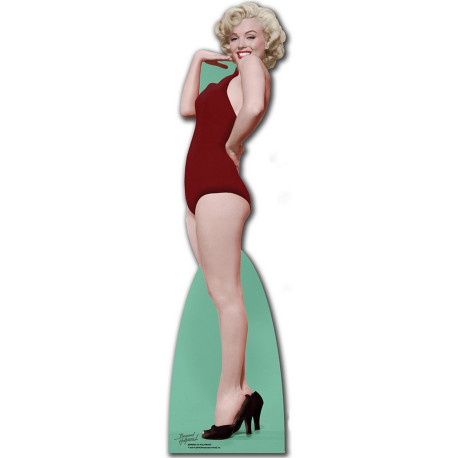 Figurine en carton Marilyn Monroe en maillot de bain rouge 181 cm