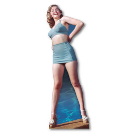 Figurine en carton Marilyn Monroe bikini bleu vintage 170 cm