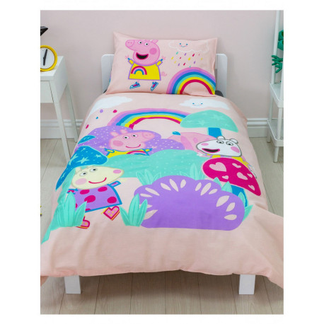 Parure de lit simple Et Taie D'oreiller pour tout-petits Peppa Pig "Storm Junior" - 120 cm x 150 cm