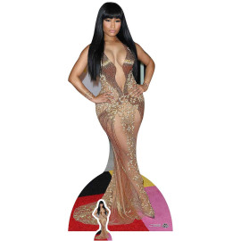 Figurine en carton taille reelle Nicky Minaj (robe d'or) 158cm