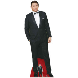 Figurine en carton taille reelle Costume et nœud papillon noirs Channing Tatum 185cm