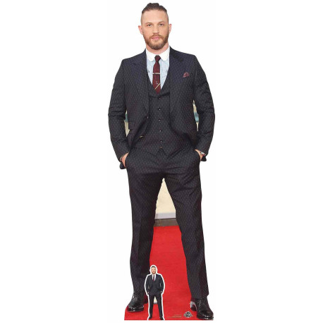 Figurine en carton taille réelle Tom Hardy Smart Suit et coupe de cheveux 175cm