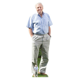 Figurine en carton taille reelle David Attenborough 178cm