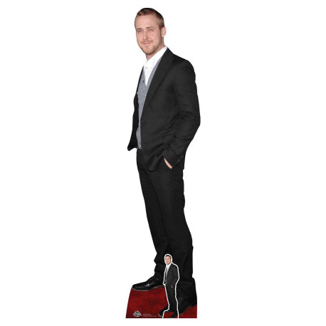 Figurine en carton taille reelle Costume noir Ryan Gosling sourire 185cm
