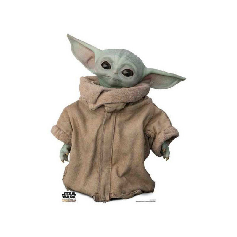 Figurine en carton taille réelle Bébé Yoda alias Grogu debout film