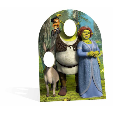 Figurine en carton Passe tête Shrek et ses amis 134 cm