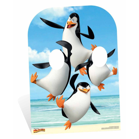 Figurine en carton Passe tête Disney Madagascar pingouins - Haut 160 cm