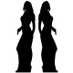 Figurine en carton ombre d'Agent Secret 2 femmes avec un pistolet Girl, Double Pack - 183 cm