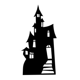 Figurine en carton Maison ou château hantée (ombre - silhouette ) - 166 cm