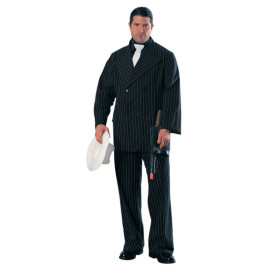Figurine en carton Gangster (en costume à fines rayures noir) 182 cm