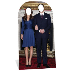 Figurine en carton passe tête Prince Will et Kate debout 186 cm