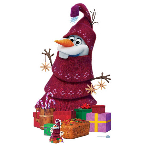Figurine en carton Disney La Reine des Neiges 2 Olaf déguisé pour Noël H 164 cm