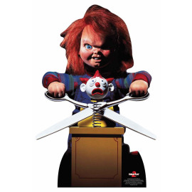 Figurine en carton Chucky Doll avec des ciseaux 74 cm
