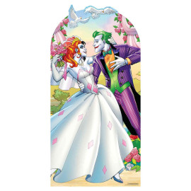 Figurine en carton passe-tete Mariage Harley Quinn et le Joker DC Comics Hauteur 194 CM