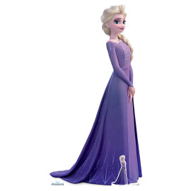 Figurine en carton Elsa La Reine des Neiges 2 en robe violette Disney H 181 cm