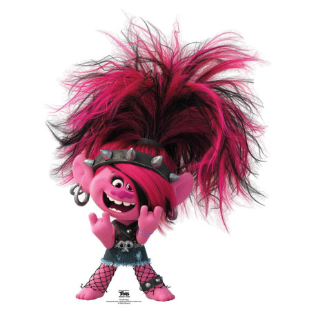 Figurine en carton Les Trolls 2 - Poppy en robe Punk Hauteur 94 cm