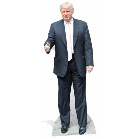 Figurine en carton Donald Trump (cravate rose) 188 cm