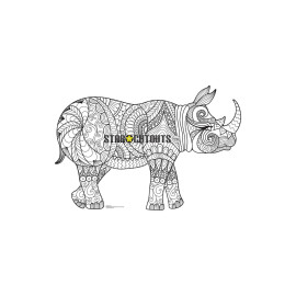 Figurine en carton mandala à colorier motif Rhinoceros 93 cm