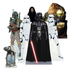 7 Figurines en carton à poser Star Wars personnages les méchants de l'empire Hauteur 28 CM