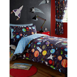 Parure de lit simple Et Taie D'oreiller Espace Motifs Planètes - 138 cm x 200 cm