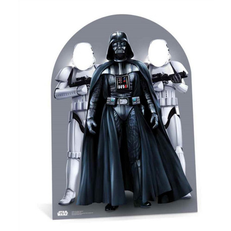 Figurine en carton Passe tête enfant Star Wars Dark Vador et 2 Stormtroopers H 133 cm