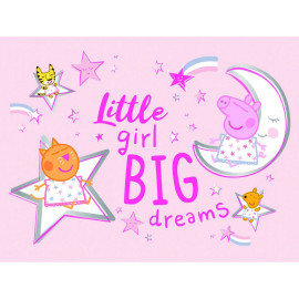 Tableau Peppa Pig Rose - "Little Girl Big Dreams" - "Petite Fille Grands Rêves" - 46 cm x 61 cm
