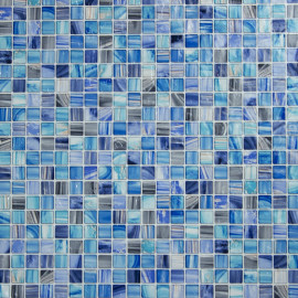 Sticker Film pour les Fenêtres - Motif Mosaïque Bleue