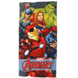 Serviette de plage Marvel Avengers - Hulk, Thor, Captain America, Iron Man, Captain Marvel - 70 x 140 cm