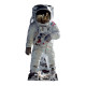 Figurine en carton Buzz Aldrin Astronaute debout avec mini buggy et sa tenue d'astronaute - Hauteur 187 cm