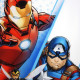 Rideau Blanc Marvel Avengers Iron Man, Captain America et les autres héros - 140x250 cm