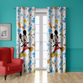 Rideau Disney Mickey en grand et motifs de couleur - 140x250 cm