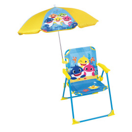 Chaise pliante Baby Shark enfant avec parasol 