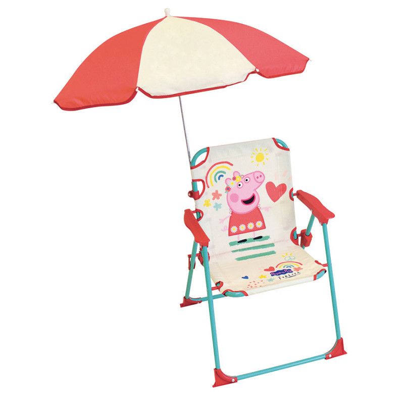Chaise pliante Peppa Pig enfant avec parasol  Chaise sur Mobilier pour  enfant sur Déco de Héros