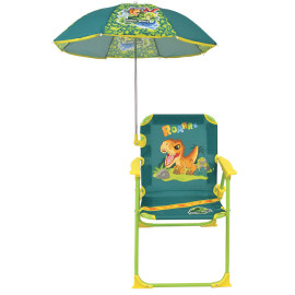 Chaise pliante Jurassic World enfant avec parasol 