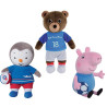 Peppa-T'choupi-Petit Ours Brun Lot De 3 Peluches Foot 18cm