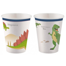 Gobelets en papier Dinosaures (8 pièces) - 250 ml