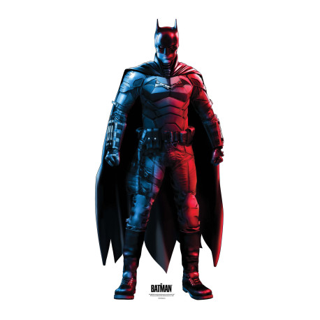 Mini Figurine en carton The Batman Costume Rouge et Bleu Robert Pattinson Film 2022 - Hauteur 94 cm