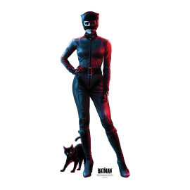 Mini Figurine en carton Catwoman Costume Rouge et Bleu - Zoé Kravitz - Batman Film 2022 - Hauteur 87 cm