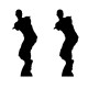 Figurine en carton ombre de deux danseurs - 172 cm